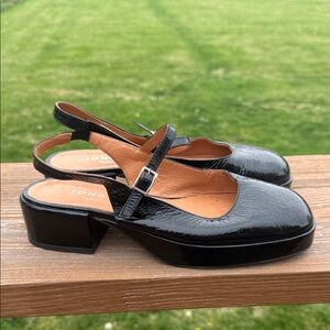 Jonak Paris Slingback Patent Leather Mary Jane Sandal Black 39